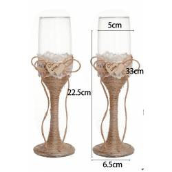 SET 2 COPAS CRISTAL BODA KRAFT