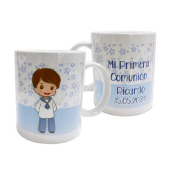 TAZA NIÑO COMUNIÓN ESTRELLAS PERSONALIZADA