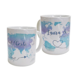 TAZA BODA MAPA PERSONALIZADA SIN CAJA