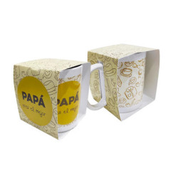 TAZA PAPA AMARILLA EN CAJA NO PERSONALIZADA