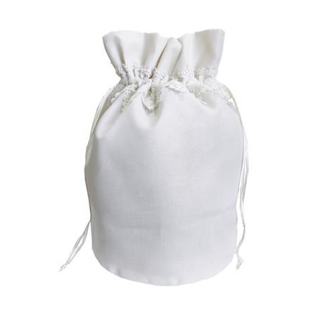 BOLSO LIMOSNERA ENCAJE BLANCO ROTO